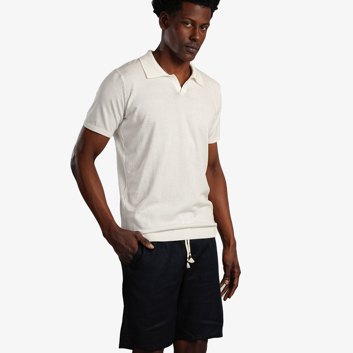 KNIT POLO SHIRT S24 OFFWHITE – VOY Egypt