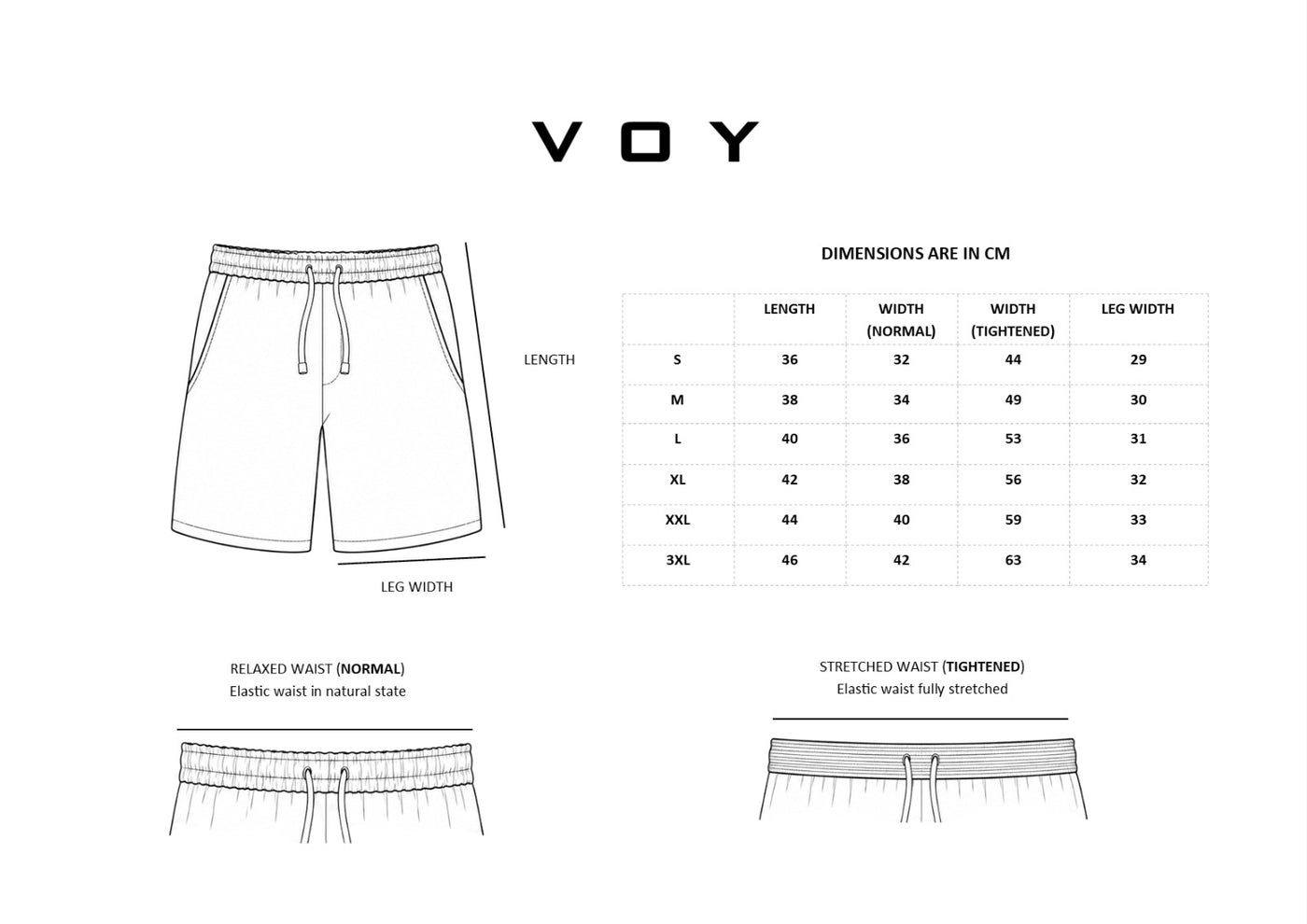 Size guide – OCEAN CURRENT PRINT SWIM TRUNK S26N