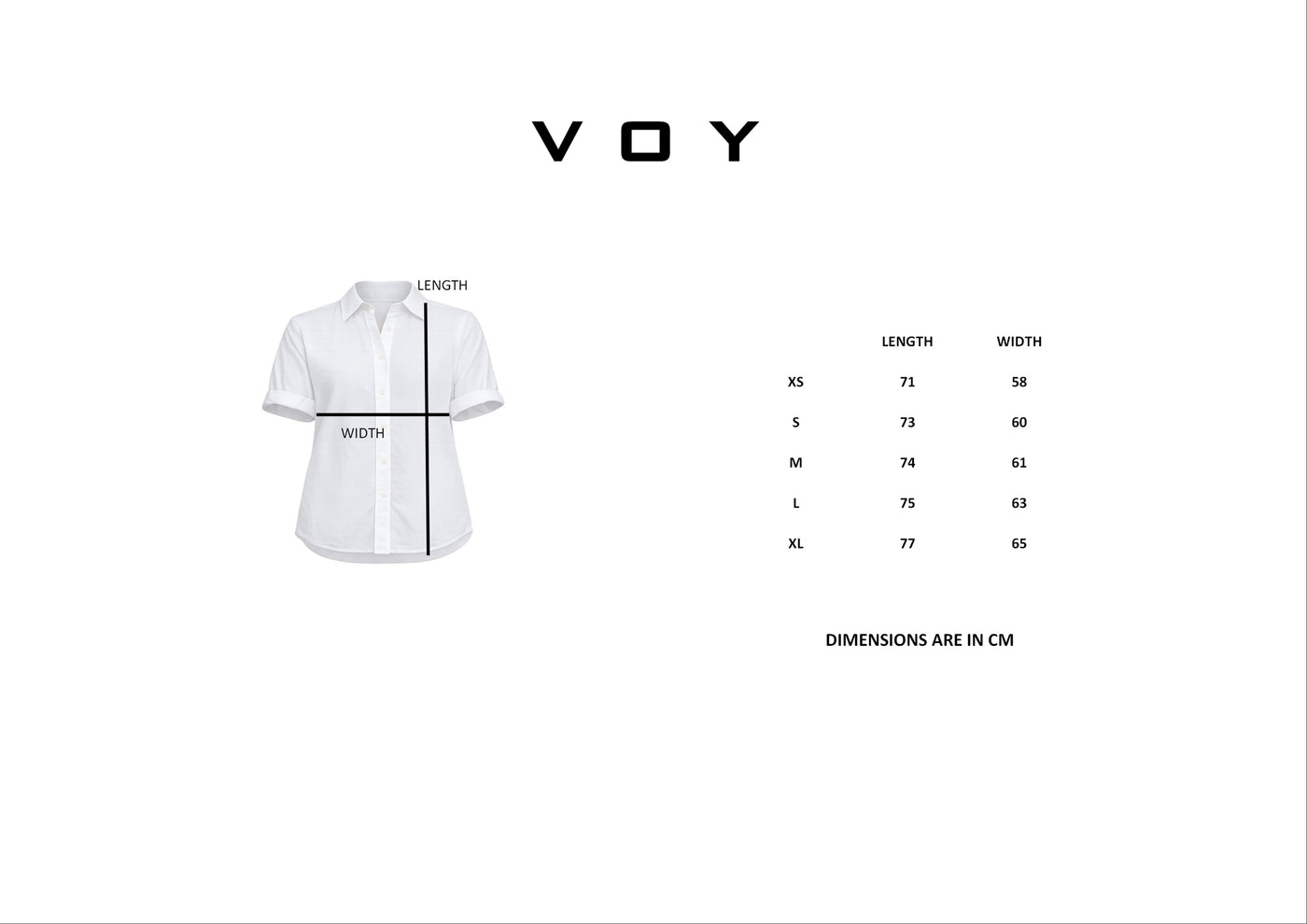 Size guide – PURE AURA RELAXED WOVEN SHIRT S26N