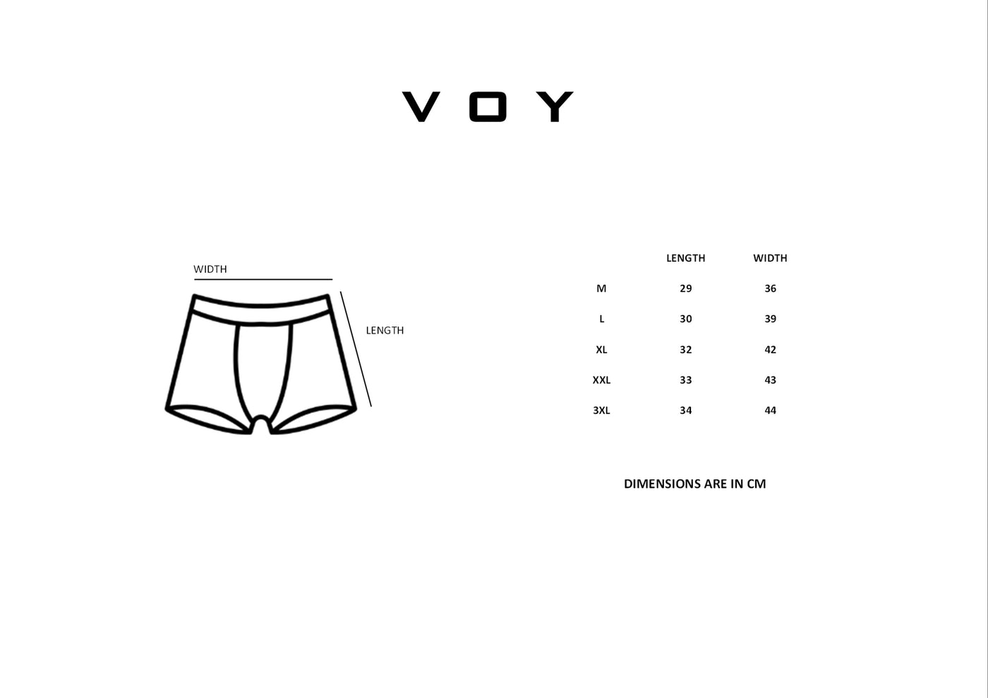 Size guide – TRIPLE COLOR DAILY WEAR BOXER | 3-PACK