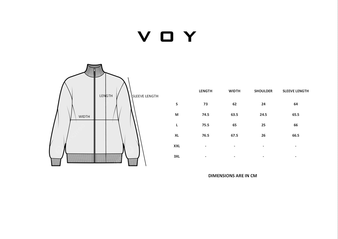 Size guide – BLACK OVERSIZED QUARTER-ZIP SWEATSHIRT W25N