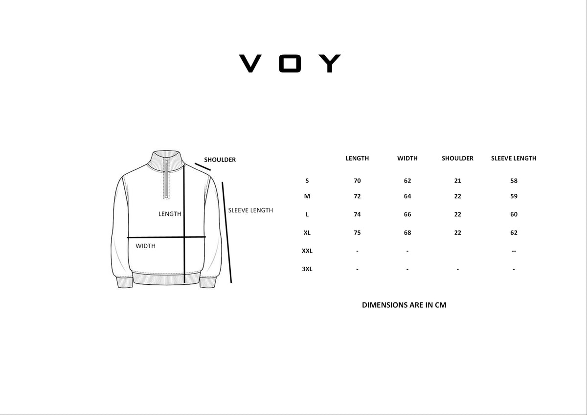 Size guide – GREY TEXTURED BUTTON POLO SWEATSHIRT W27N