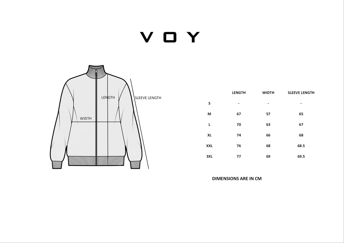 Size guide – BLACK TEXTURED KNIT ZIP-UP OVERSIZED JACKET W27N