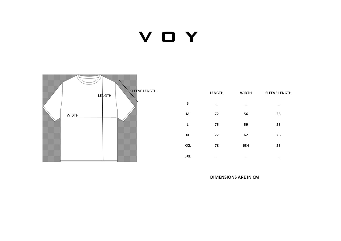 Size guide – BLACK STATIC TYPO OVERSIZED T-SHIRT S26N